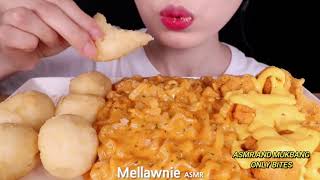 Mellawnie ASMR  CHEESY CARBO FIRE NOODLES ONLY BITES [upl. by Stoat938]