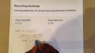 Recurring Decimals to Fractions [upl. by Eiwoh884]