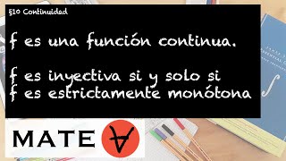 f es continua y estrictamente monótona si y solo si f es continua e inyectiva Demostración [upl. by Paquito484]