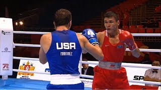 Round of 16 75kg KULAKHMET Tursynbay KAZ vs MARTINEZ Javier USA AIBA World 2019 [upl. by Tiny289]