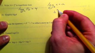 Algebra 2  Semester 2 Review Exponentials and Logarithms 2 of 4 [upl. by Kotick]