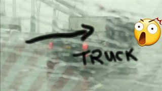 Truck falls on VerrazanoNarrowsBridge from high wind  IamAcreator [upl. by Niobe]