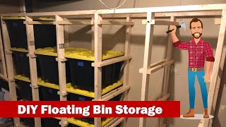 Efficient Garage Storage DIY Storage Rack with Floating Bins [upl. by Hwang]