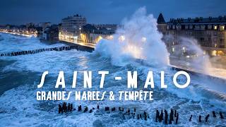 SAINTMALO en GRANDES MAREES amp TEMPETE 🌊 entre Apocalypse et Paradis [upl. by Ephram]