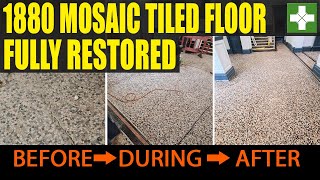 Mosaic Floor Tile Cleaning Restoration Lincoln College [upl. by Darees448]