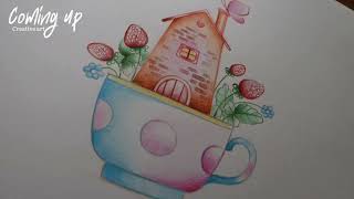 Colour pencil drawing tutorial video  creative house drawing  easy and simple drawing [upl. by Claudia826]