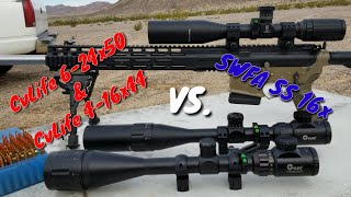 CvLife 624x50 amp CvLife 416x44 Tracking Test  View  1000 yards  Compared to SWFA SS 16x [upl. by Mcnair]