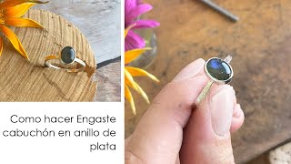 Como hacer Anillo de Plata con Piedra Labradorita Tutorial Engaste piedra Cabuchon Parte II [upl. by Nowahs]