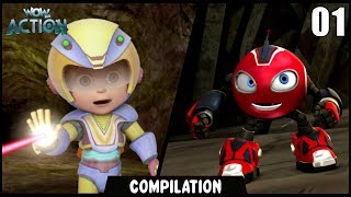 Vir The Robot Boy amp Rollbots  Compilation 01  Action show for kids  Wow Kidz Action [upl. by Ymia]