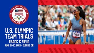 U S TRAILS OLYMPICS WOMENS 100M HURDLES SEMI FINAL 2 REACTION [upl. by See429]