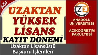 Anadolu Uzaktan Eğitim Tezsiz Yüksek Lisans Başvurusu Nasıl Yapılır 4  26 Ocak 2022 [upl. by Otter]