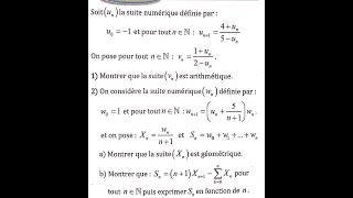 1 bac sm suite numérique ex 77 page 115 [upl. by Sitnalta]