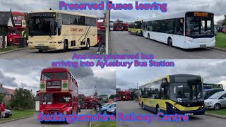 Preserved Buses leaving Buckinghamshire Railway Centre with 1 preservedbus at Aylesbury Bus Station [upl. by Nnod824]