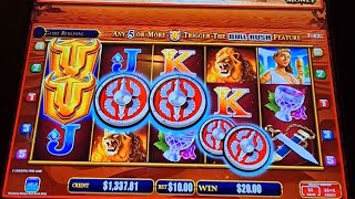 Over 6 Minutes Of Bullrush Maximus Money Maximum Bets Free Games Features 5 Of A Kinds [upl. by Xila363]