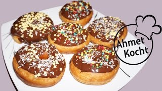 Rezept Donuts mit Schokolade  AhmetKocht  amerikanisch backen  Folge 180 [upl. by Derrek]