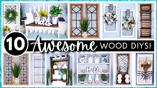 BEST TOP 10 WOOD Home Decor DIYs  HIGH END Looks with LOW COST Wood  Great DIY House Warming Gifts [upl. by Ynohtnaeoj]