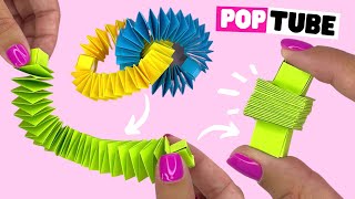 How to make paper POP TUBE easy origami fidget toy [upl. by Bergeman758]