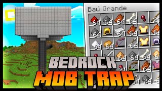 MINECRAFT 121  A MELHOR MOB TRAP PARA A BEDROCK EDITION  FÁCIL E EFICIENTE  TUTORIAL [upl. by Aisyla]