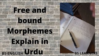 Free and Bound Morphemes Explain in Urdu by Bs Learners [upl. by Hteik]