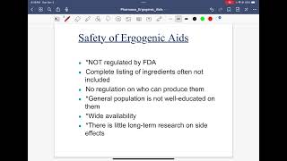 Pharmacological Ergogenic Aids Part 1 [upl. by Novyart715]