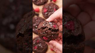 Raspberry quadruple chocolate cookies aka period cookies ❤️ [upl. by Ainoloppa]