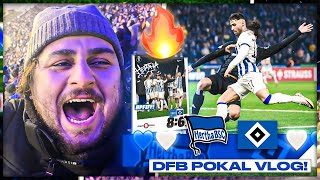 ELFMETERDRAMA🤯Hertha BSC  Hamburger SV Highlights amp Tore DFB Pokal Achtelfinale Stadionvlog [upl. by Ahsekan]