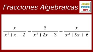 RESTAR FRACCIONES ALGEBRAICAS  Ejercicio 2 [upl. by Gordie]