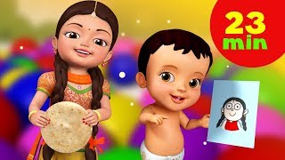 Mummy Ki Roti Gol Gol Rhyme and Much More  Hindi Rhymes for Children  Infobells [upl. by Ilrahs295]