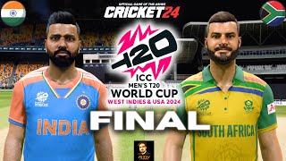 India vs South Africa ICC T20 World Cup 2024 Final Match  Cricket 24  RtxVivek [upl. by Nickolaus]