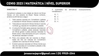 CEMIG 2023  Matemática  Nível Superior  Questão 17 [upl. by Yennej]