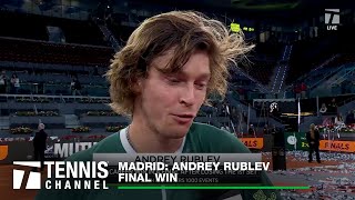 Andrey Rublev Talks About His Comeback Championship Win Over AugerAliassime  2024 Madrid Final [upl. by Akcinat]