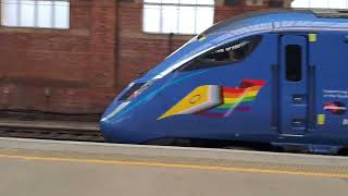 Lumo 803003 making a slow pass through Darlington Station 311023 [upl. by Ayifas]