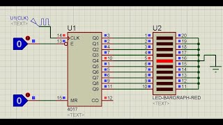 CD4017 Counter IC Proteus Simulation Example Circuit [upl. by Eldnik]