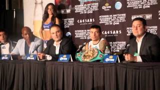 Farting at Matthysse vs Peterson Conference Lucas Laughs [upl. by Lehcem]