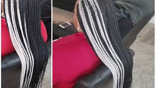 🎄 Black and White Greyish Long Box Braids [upl. by Aseen213]