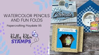 A Hodgepodge of Fun Folds and Watercolor Pencils  Papercrafting Playdate 95 [upl. by Gnirol]