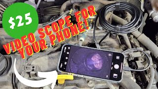 25 Amazon EndoscopeBorescope For iphone or Android  ENDOSCOPE CAMERA Tool Review [upl. by Sherye459]