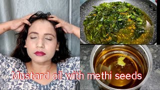 Mustard oil with methi seeds and curry leaves application and its benefits [upl. by Derdle685]