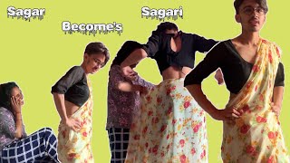 2 Swap Challenge  Sagar Became Sagari 😂😂  Dont Miss The Dance at The End 😂😂 [upl. by Gemperle226]