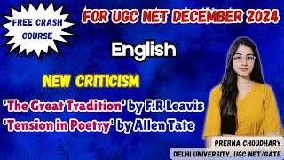 GREAT TRADITION BY FR LEAVIS AND TENSION IN POETRY BY ALLEN TATE  NEW CRITICISM BY LITERARY THEORY [upl. by Lupiv]