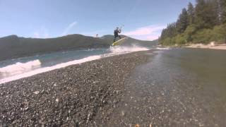 Elevation kiteboarding at Nitinat lake 2015 [upl. by Ralfston]