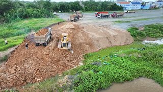 Greatest Activity dozers D60P pushed Soil with many SHACMAN delivery 25ton failloading [upl. by Simonetta]