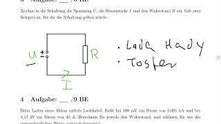 9 Klasse Physik Elektrizitätslehre Probearbeit Lösung 34 [upl. by Wyatt848]