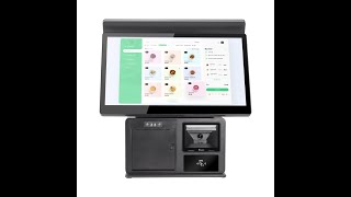 All in one pos terminal with built in 58mm80mm printer and barcode scanner for supermarkets [upl. by Norret252]