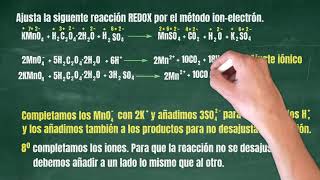 614 Estequiometría Ajustes Redox Medio ácido KMnO4 C2O4H2·2H2O y H2SO4 [upl. by Lux799]