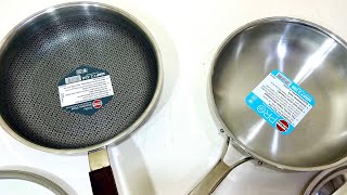 Hawkins pro Vs Hawkins triply honey comb Frying pan India’s best steel frying pan [upl. by Olivette92]