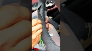 alcantara Steering Wheel Cover steeringwheelcover steeringwheel steeringwheeldiy [upl. by Leelahk]