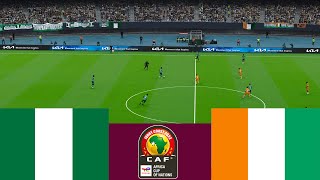 Nigeria 1 vs 2 Cote dIvoire 2024 CAF Africa Cup Final highlights  Video game simulation PES 2021 [upl. by Newo]