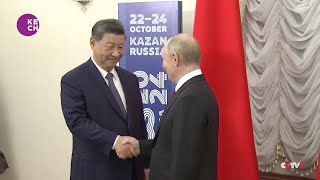 Chinese President Xi meets Russian President Putin in Russias Kazan [upl. by Florin]