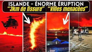 En ISLANDE début dune ÉNORME ÉRUPTION VOLCANIQUE MENAÇANTE [upl. by Ilarrold889]